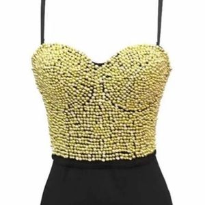 Gold and black bodysuit